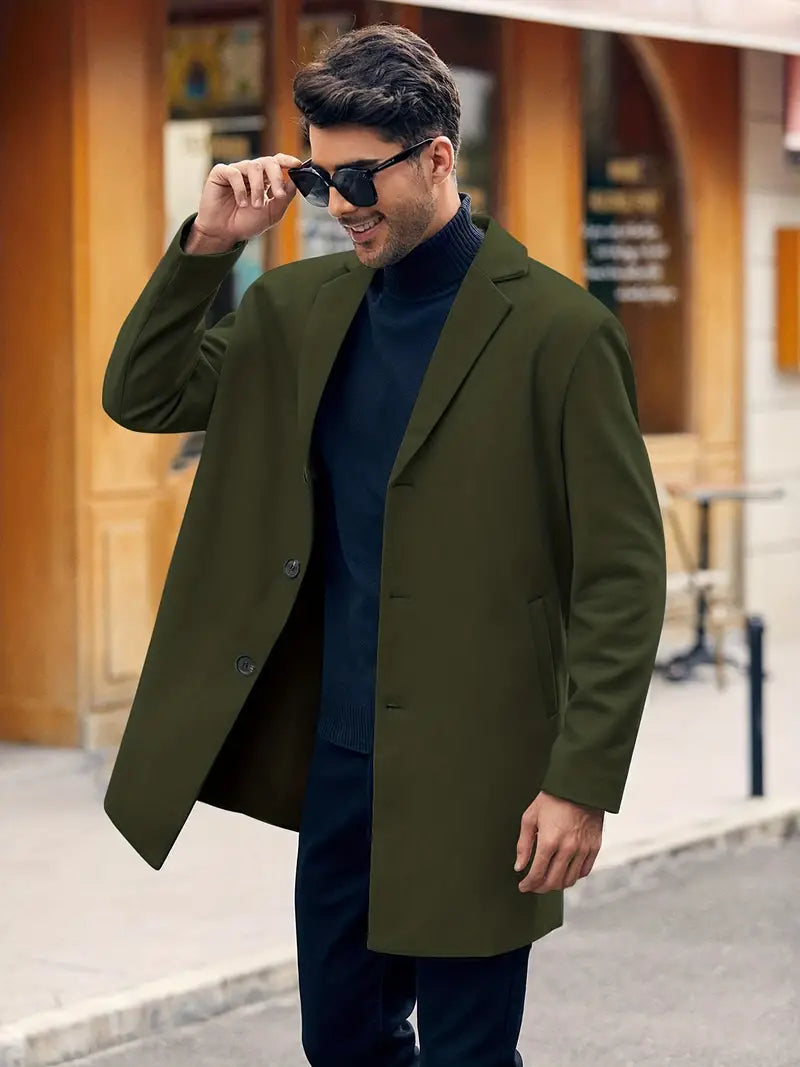 Lindo - Heren trenchcoat met één rij knopen