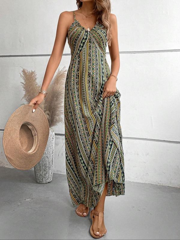 Weronika - Bohemian maxi zomerjurk met smalle bandjes voor dames