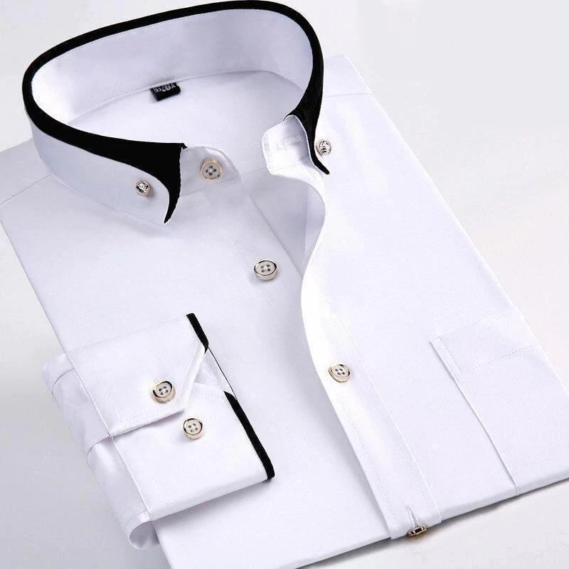 Conrad - Heren overhemd met contrasterende kraagdetails