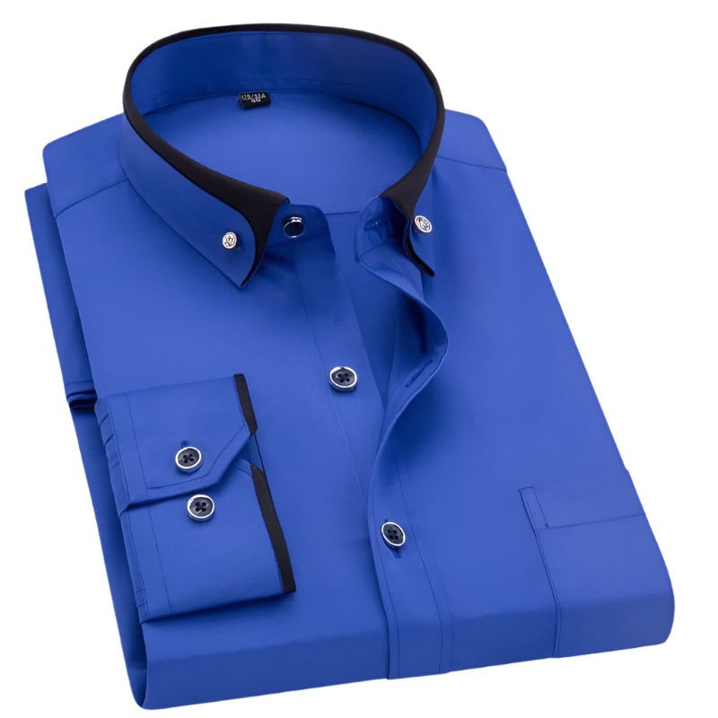 Conrad - Heren overhemd met contrasterende kraagdetails