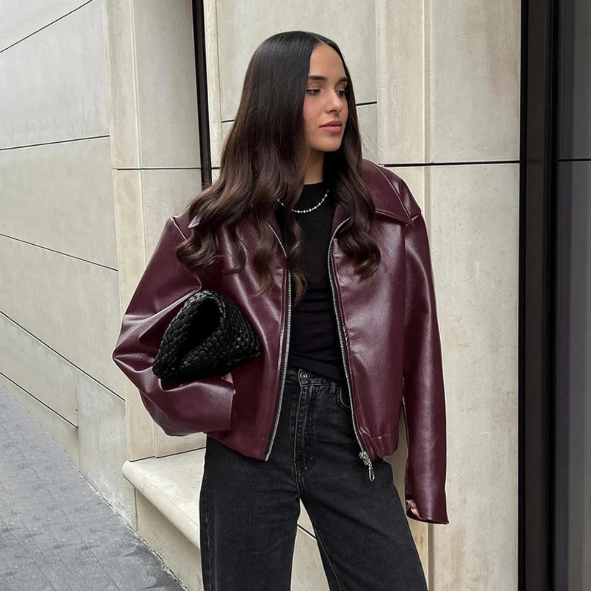 Muriela - Retro oversized leren jas