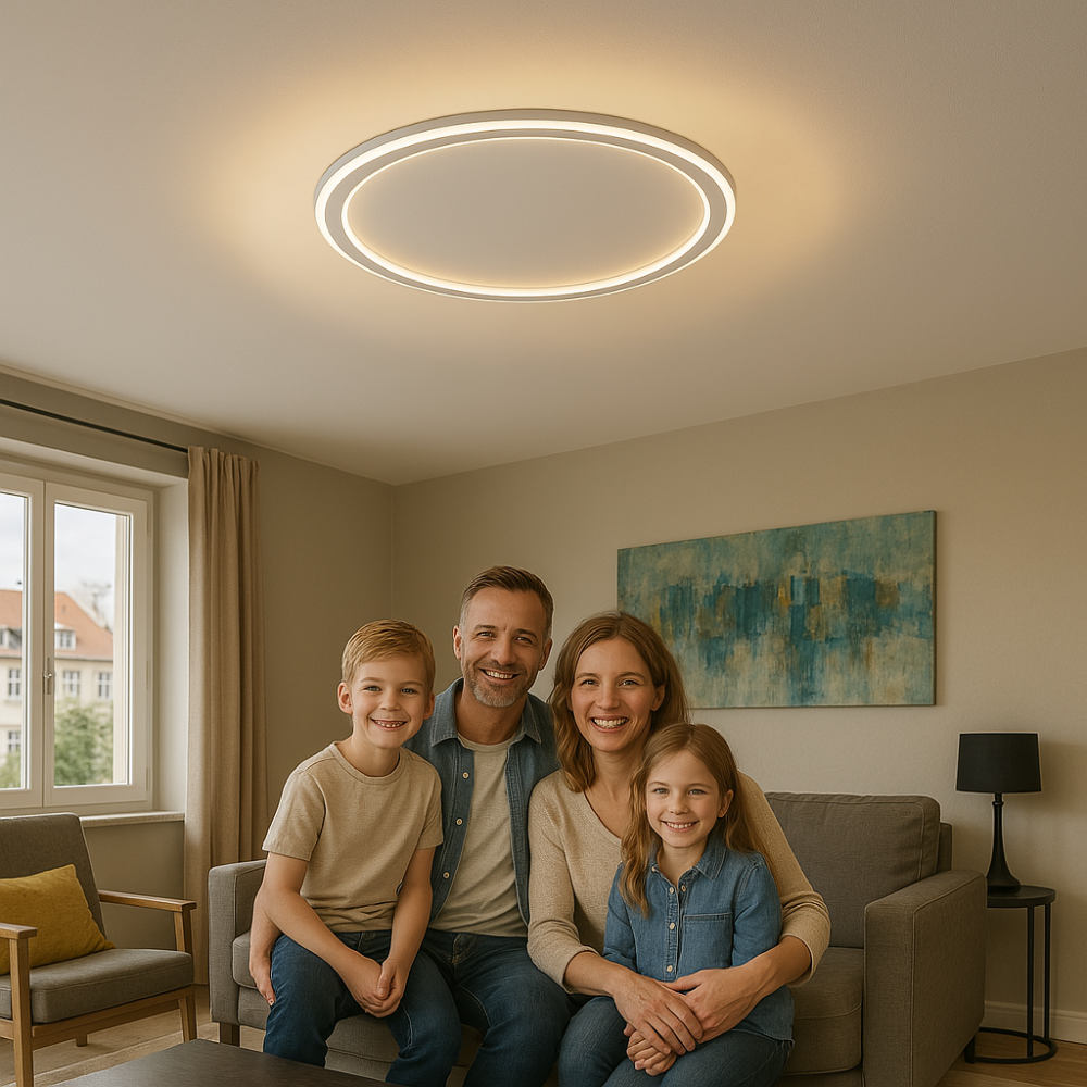 Moderne ronde LED plafondlamp met zachte sfeerverlichting