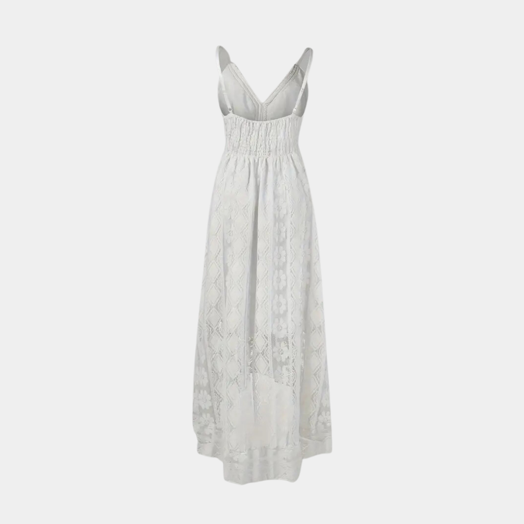 Estela - Dames zomerjurk met kanten details en v-hals