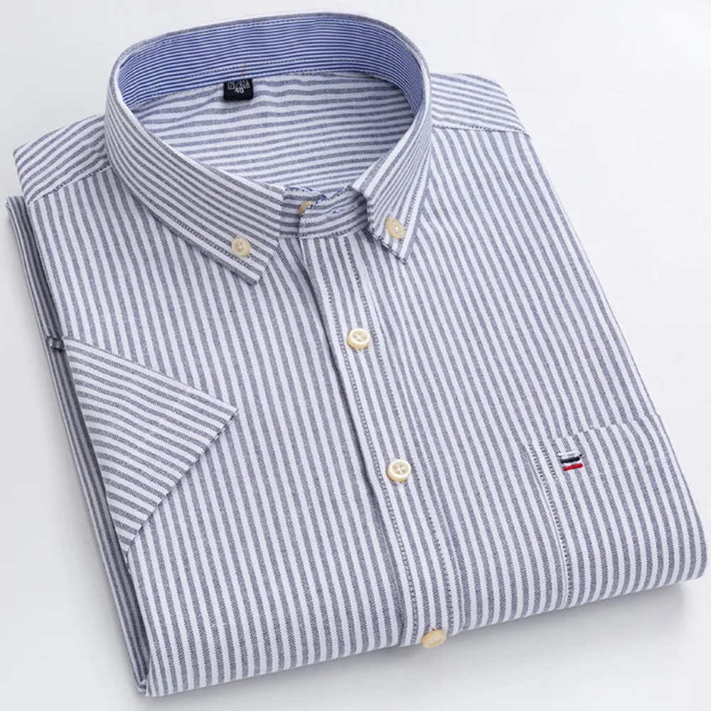 Dan – Heren overhemd met button-down kraag en verfijnde structuur
