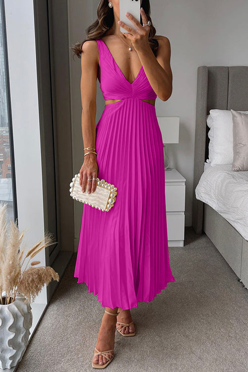 Honora - Midi jurk met geplooide rok