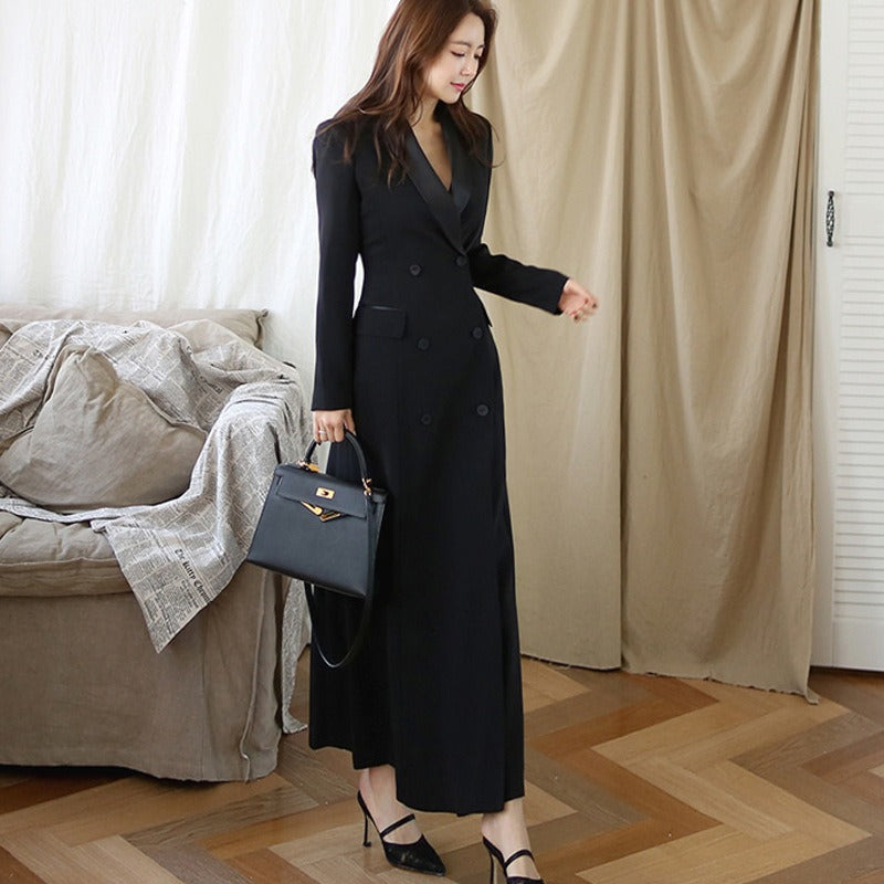 Althea | Blazer maxi jurk met twee rijen knopen voor dames