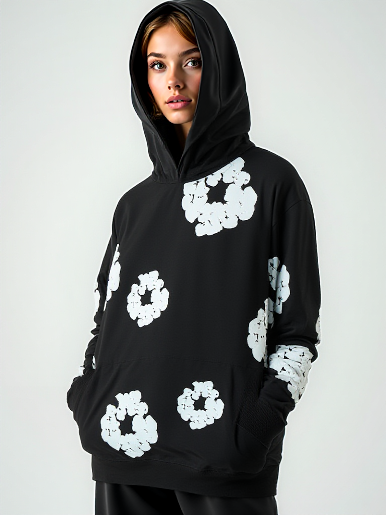 Stijlvolle casual hoodie met bloemenpatroon voor dames | Celisa