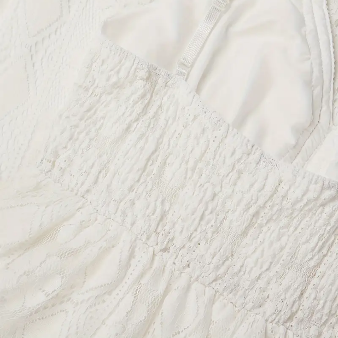 Estela - Dames zomerjurk met kanten details en v-hals