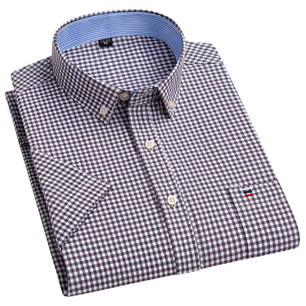 Dan – Heren overhemd met button-down kraag en verfijnde structuur