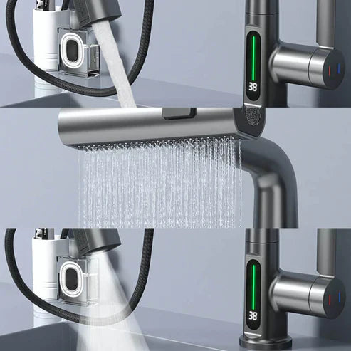 Flexibele kraan met LED-temperatuurweergave