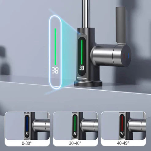 Flexibele kraan met LED-temperatuurweergave