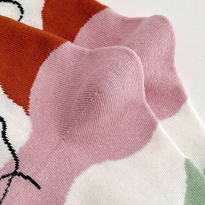 Lillie - Kleurrijke dames sokken met abstract gezichtspatroon