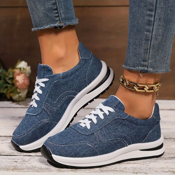 Tillie - Comfortabele dames sneakers met denim-look