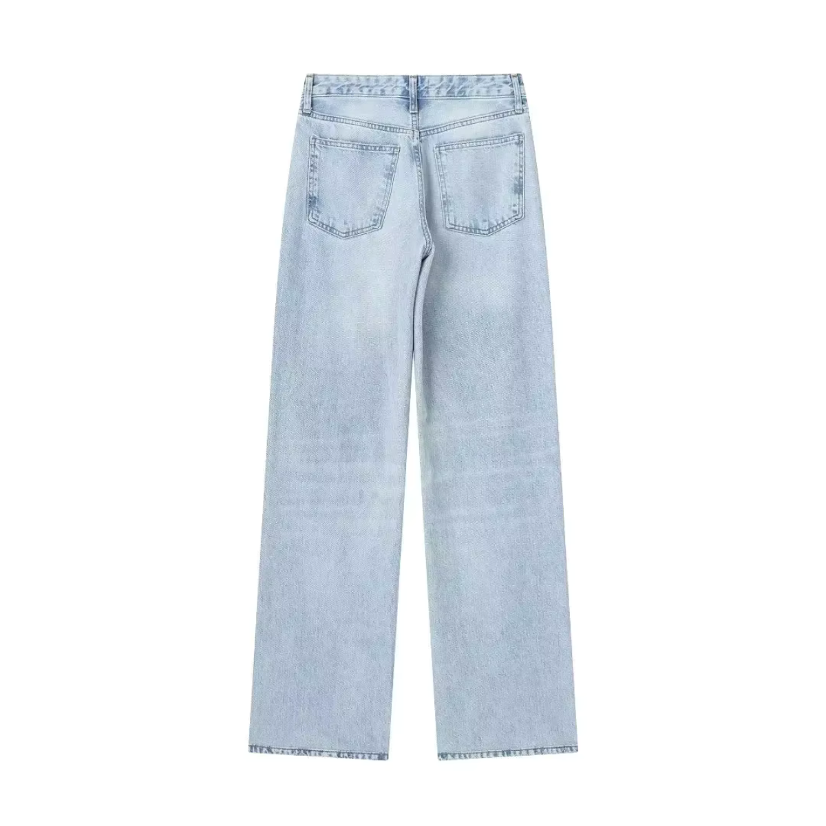Morina - Lichtblauwe denim jeans met hoge taille voor dames