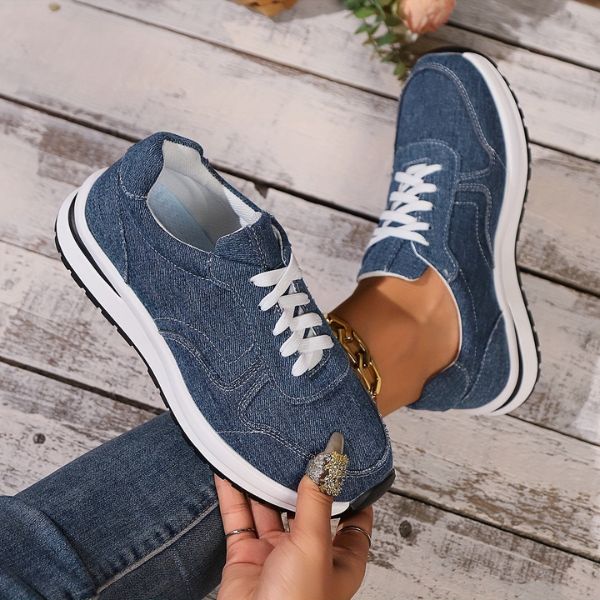 Tillie - Comfortabele dames sneakers met denim-look