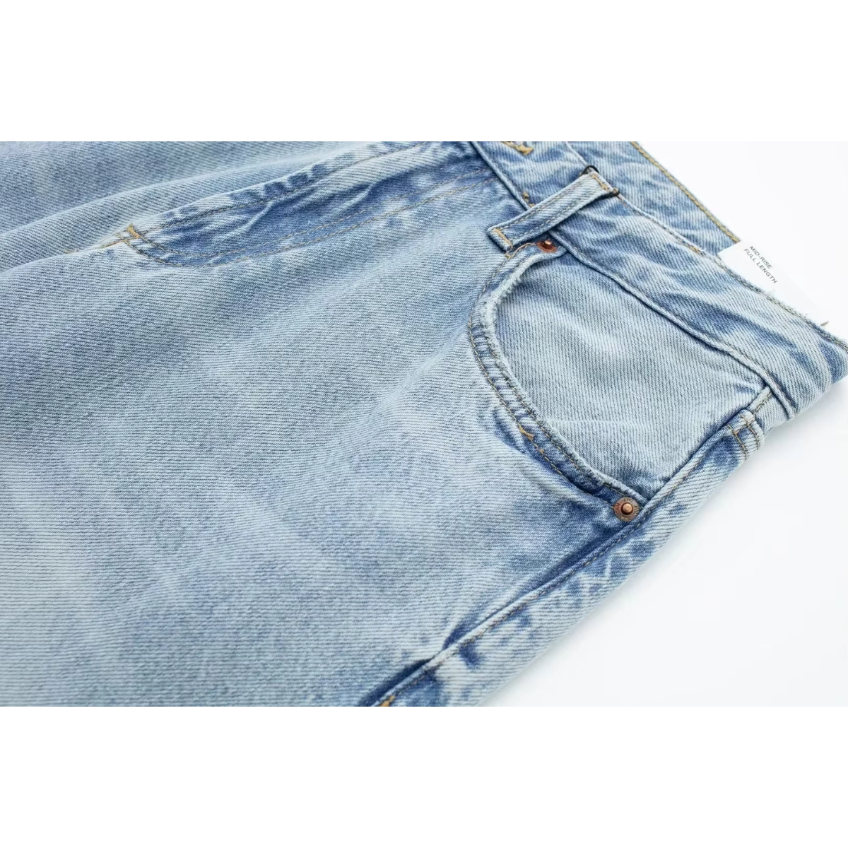 Morina - Lichtblauwe denim jeans met hoge taille voor dames