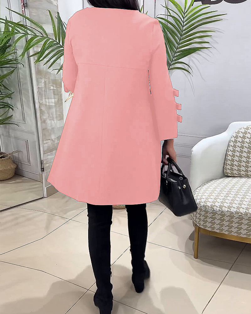 Monique - Women's A-line dress with sleeve bow detailing