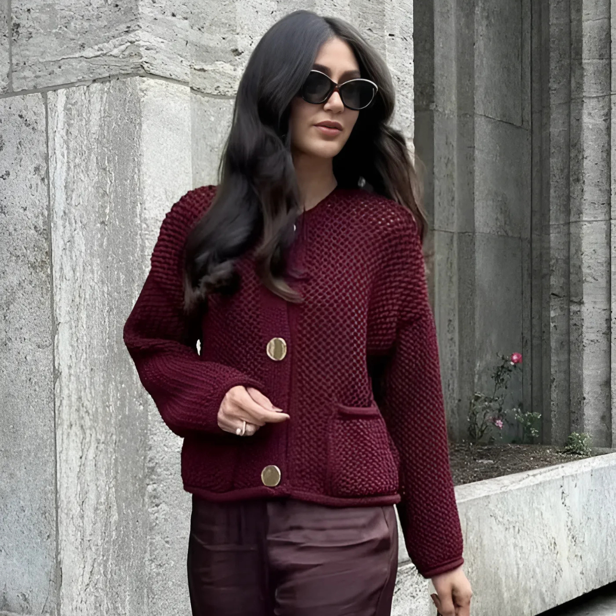 Zenry - Gebreid en geknoopt damesvest met charme