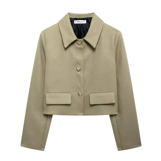 Olannie - Tweed blazer met enkele knopen