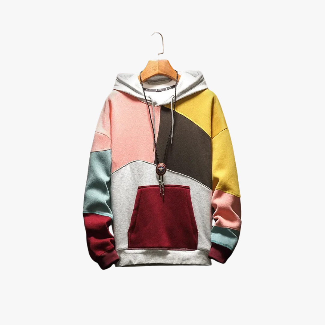 Aziel - Kleurblok patchwork hoodie