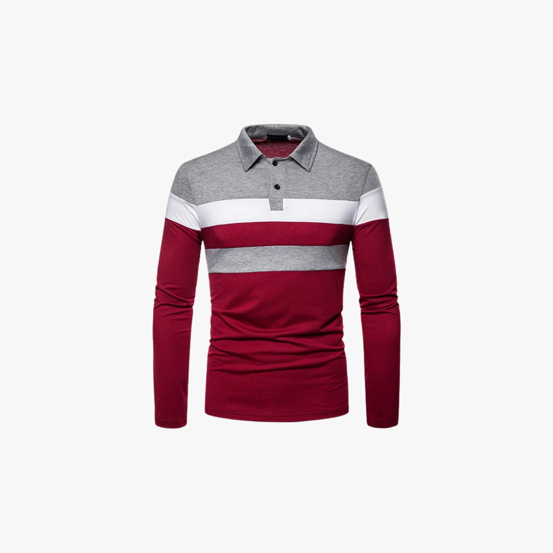 Eliab | Gestreept poloshirt met lange mouwen