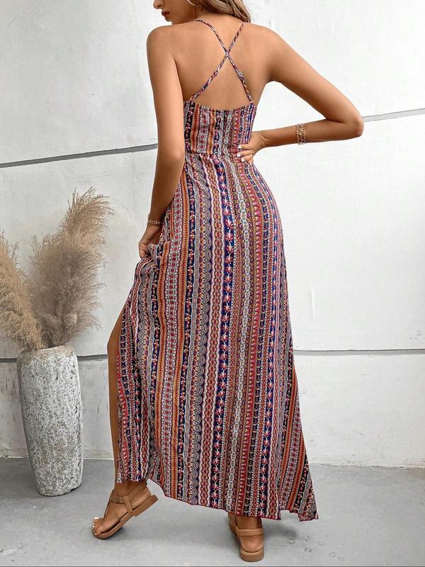 Weronika - Bohemian maxi zomerjurk met smalle bandjes voor dames