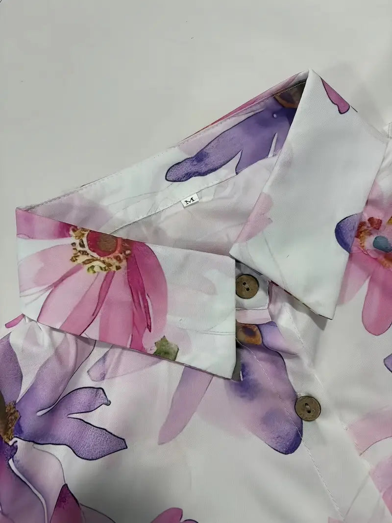 Arlinda - Dames blouse met opstaande kraag en knoopsluiting