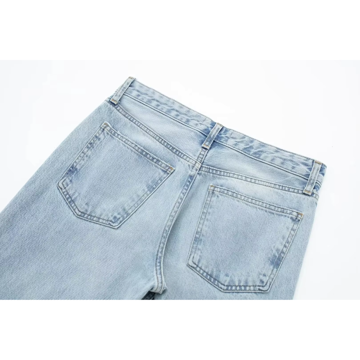 Morina - Lichtblauwe denim jeans met hoge taille voor dames