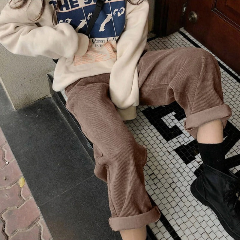 Ximena - Corduroy broek met wijde pijpen voor dames
