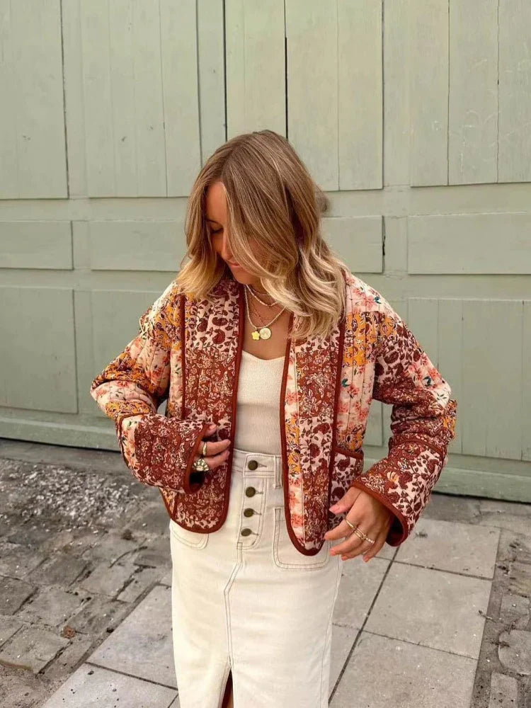 Mirthe - Trendy geruite vintage jas van zacht materiaal
