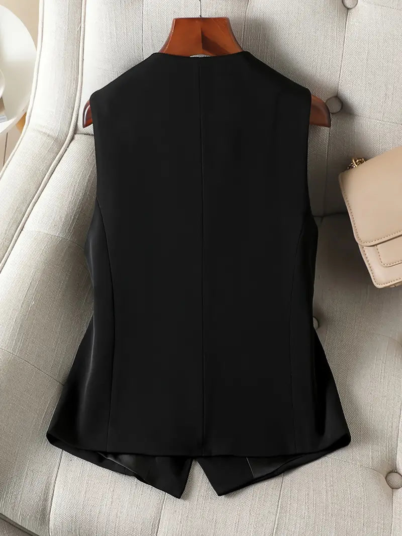 Maike - Dames gilet met getailleerde pasvorm en diepe v-hals