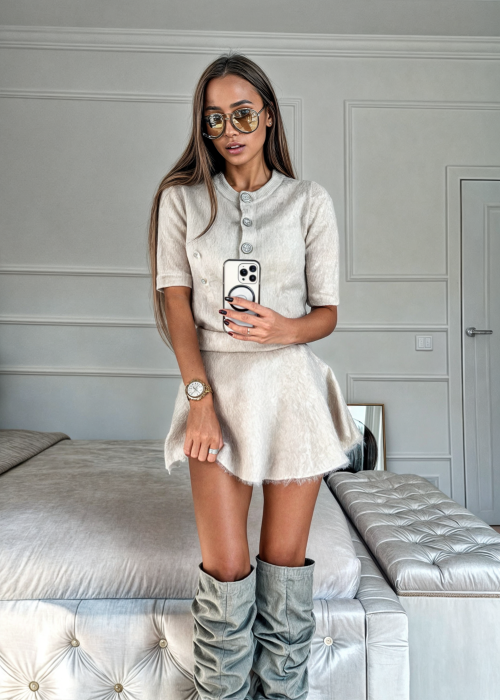 Ranna - Dames dikke top en rok set