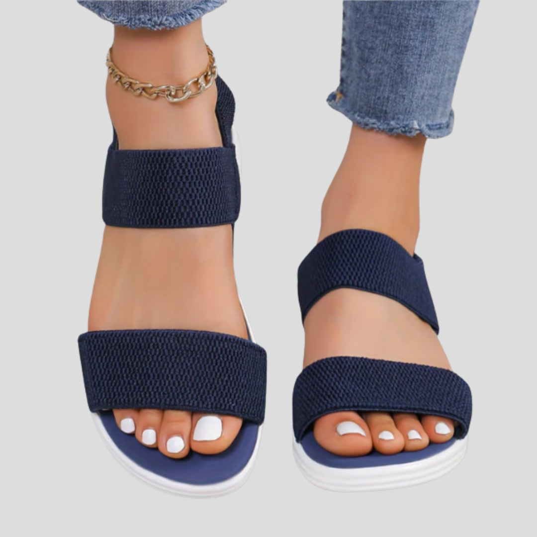 Zorina - Dames sandalen met stretchband en verhoogde zool