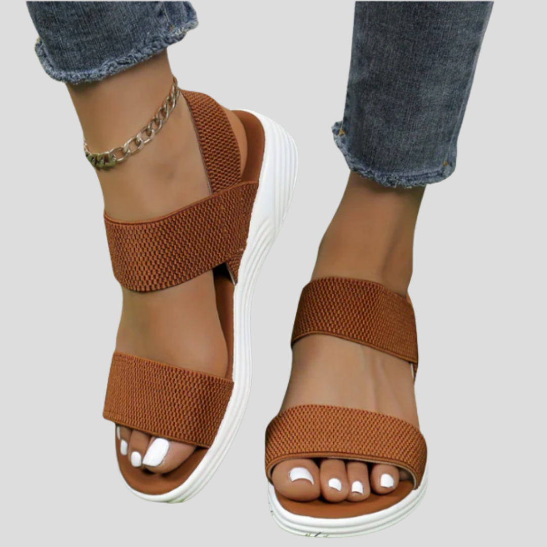 Zorina - Dames sandalen met stretchband en verhoogde zool