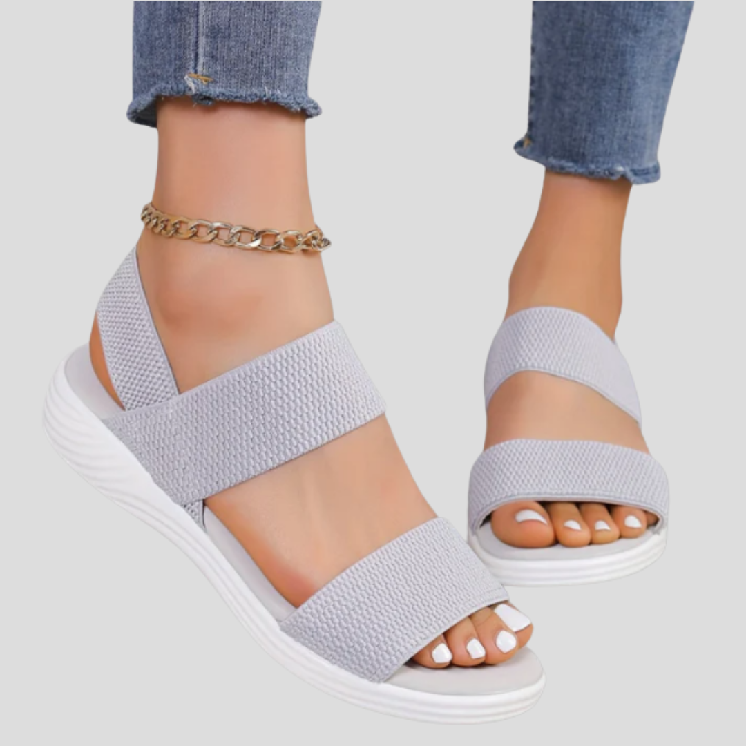 Zorina - Dames sandalen met stretchband en verhoogde zool