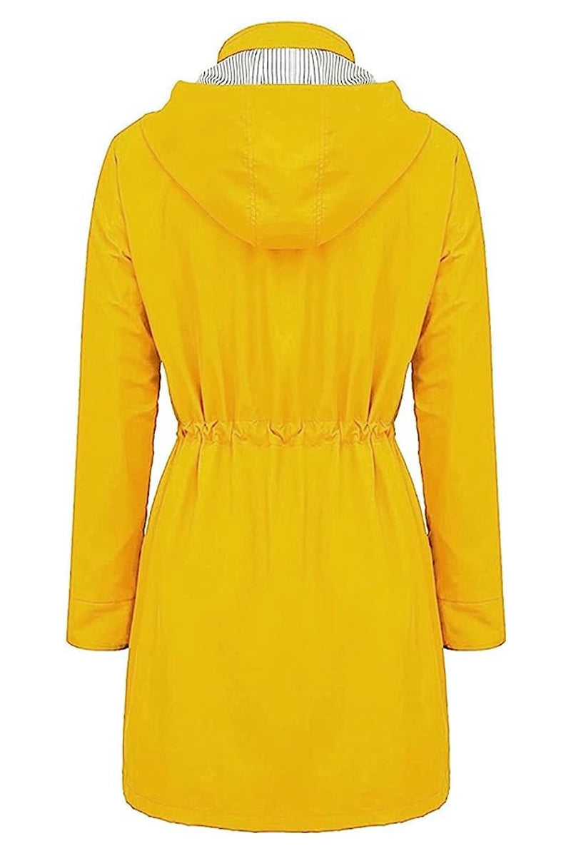 Tamia | Lichte jas met capuchon en trekkoord in de taille