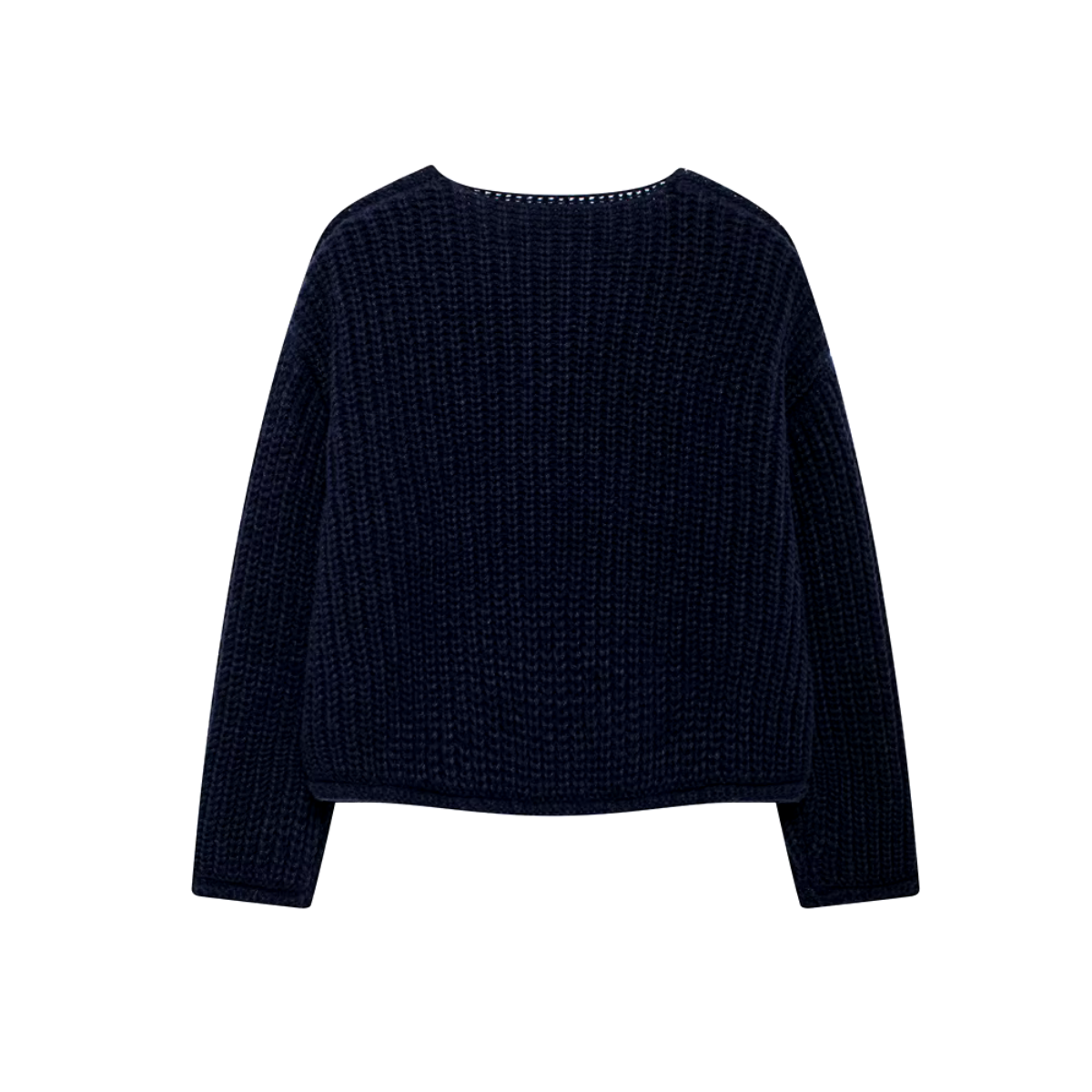 Varmi - Navy gebreid en geknoopt vest met charme
