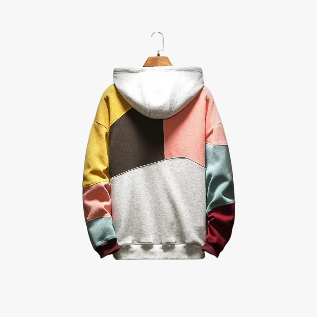 Aziel - Kleurblok patchwork hoodie
