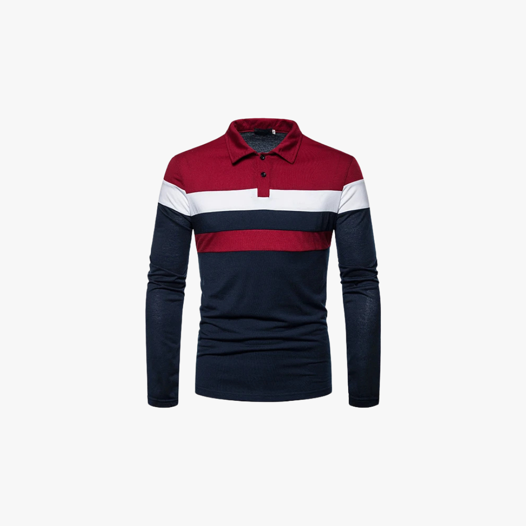 Eliab | Gestreept poloshirt met lange mouwen
