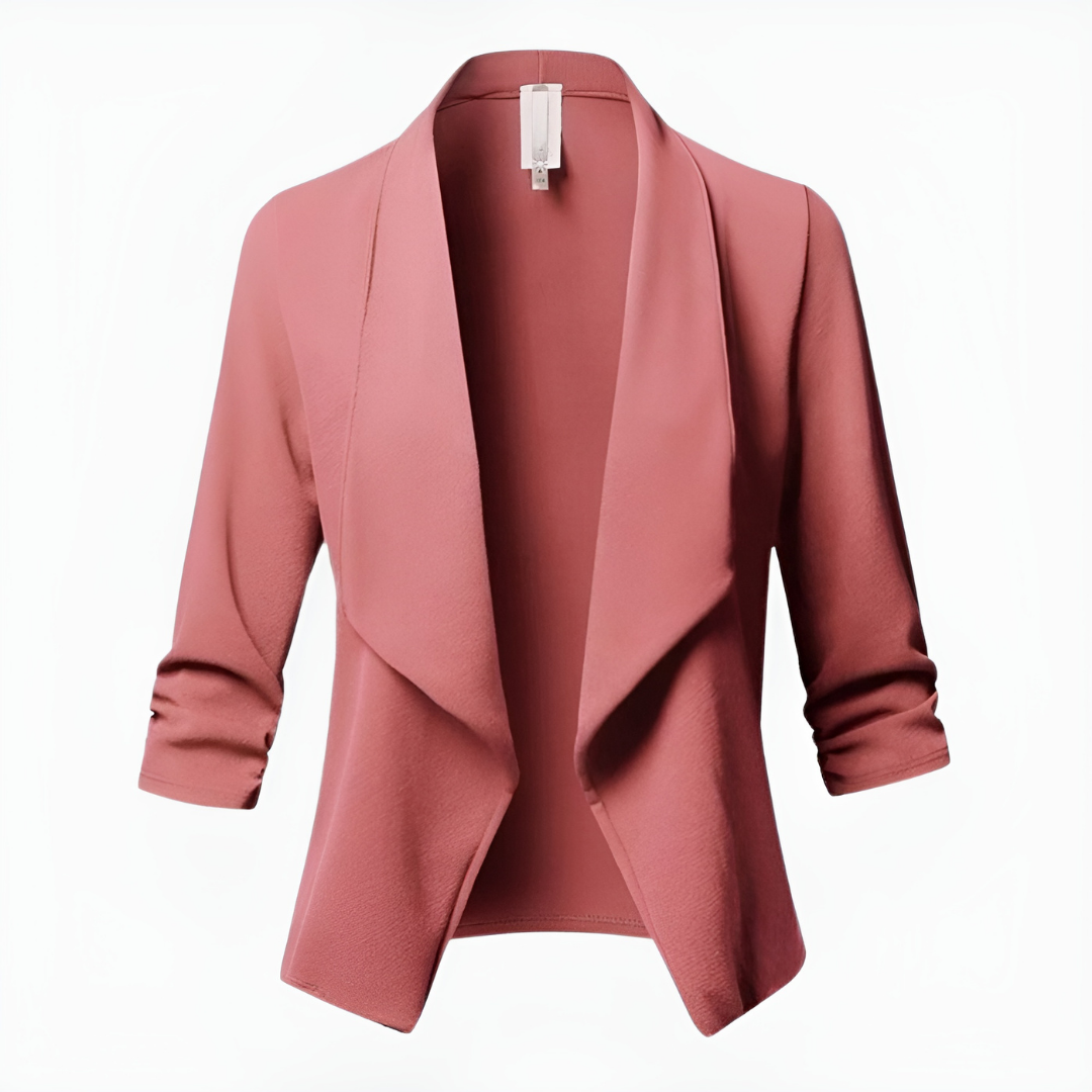Adelheid - Damesblazer met open voorkant en driekwart mouwen