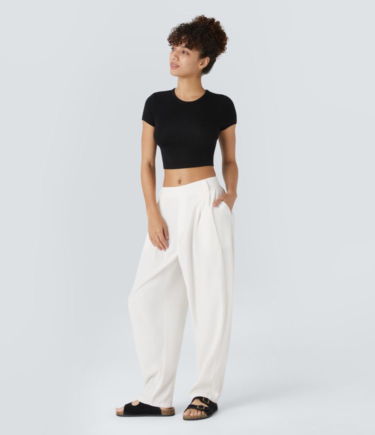 Claudia - Losvallende damesbroek met hoge taille