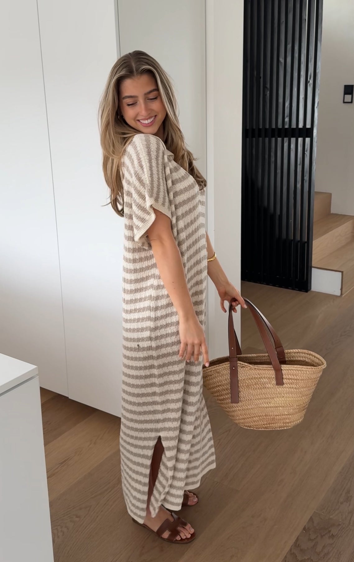 Eloiza - Casual gestreepte maxi-jurk