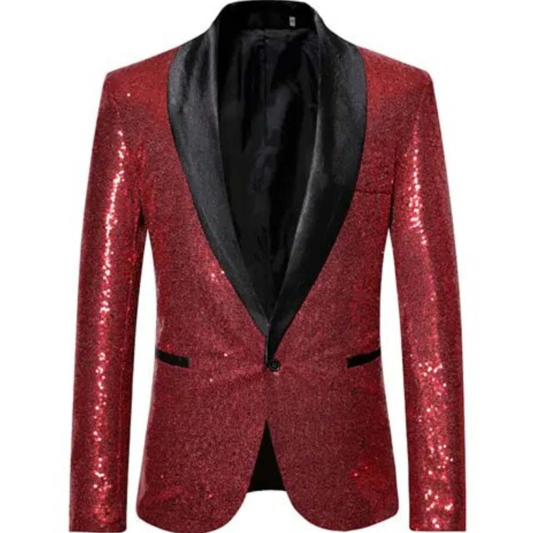 Scipio - Pailletten blazer met satijnen revers