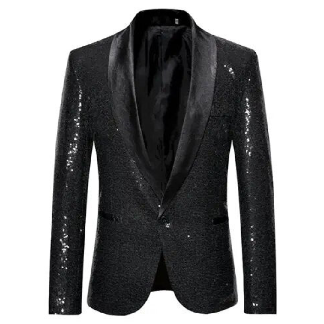 Scipio - Pailletten blazer met satijnen revers