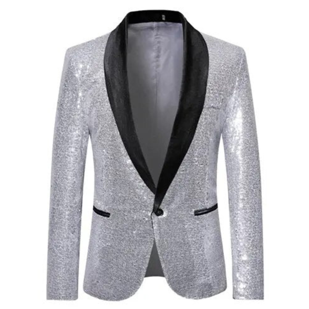 Scipio - Pailletten blazer met satijnen revers