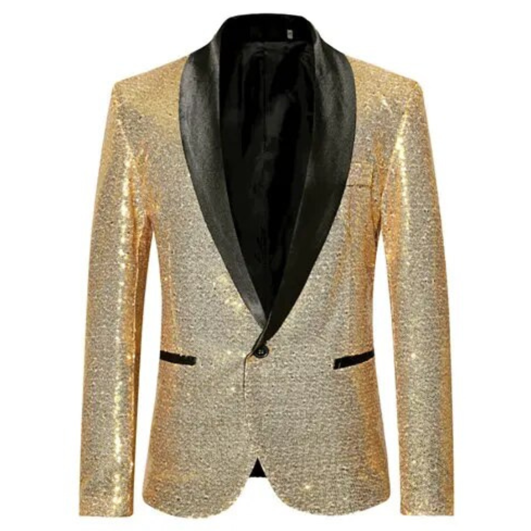 Scipio - Pailletten blazer met satijnen revers