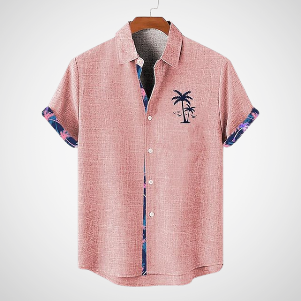 Khalid – Korte mouwen herenshirt met geruite accenten