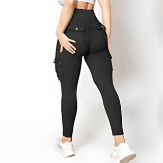 Layne | Casual slim fit cargo broek met hoge taille