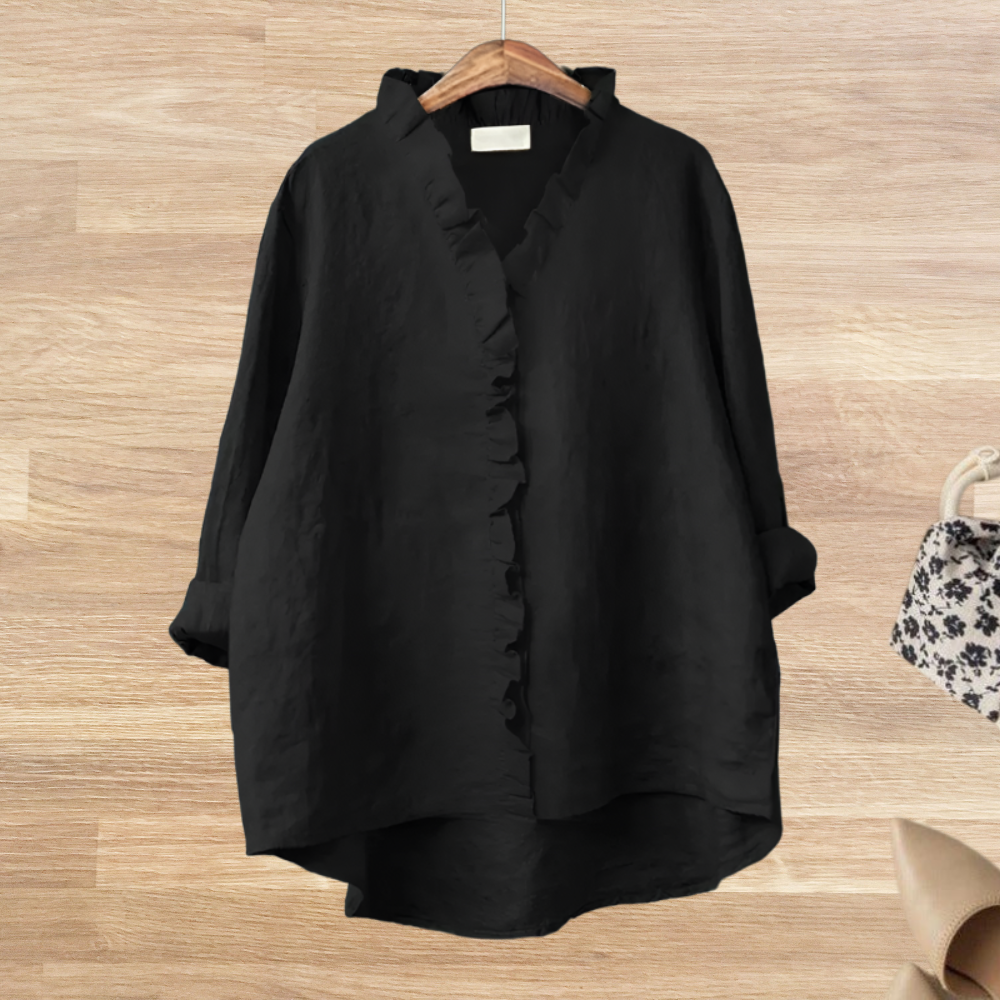 Lysandra - Losvallende blouse met ruffle kraag voor dames
