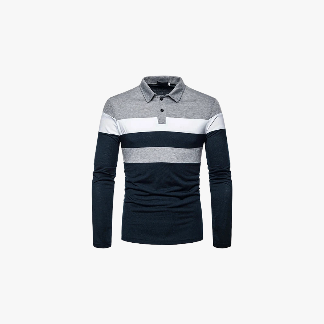 Eliab | Gestreept poloshirt met lange mouwen